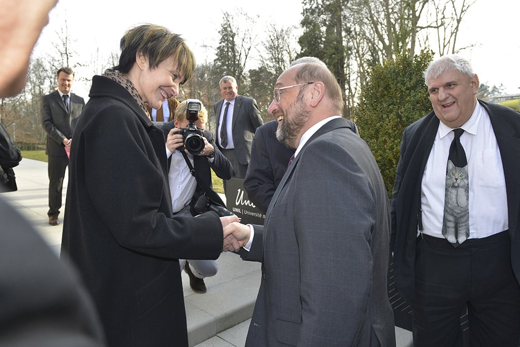 Martin Schulz et Micheline Calmy-Rey (2014)