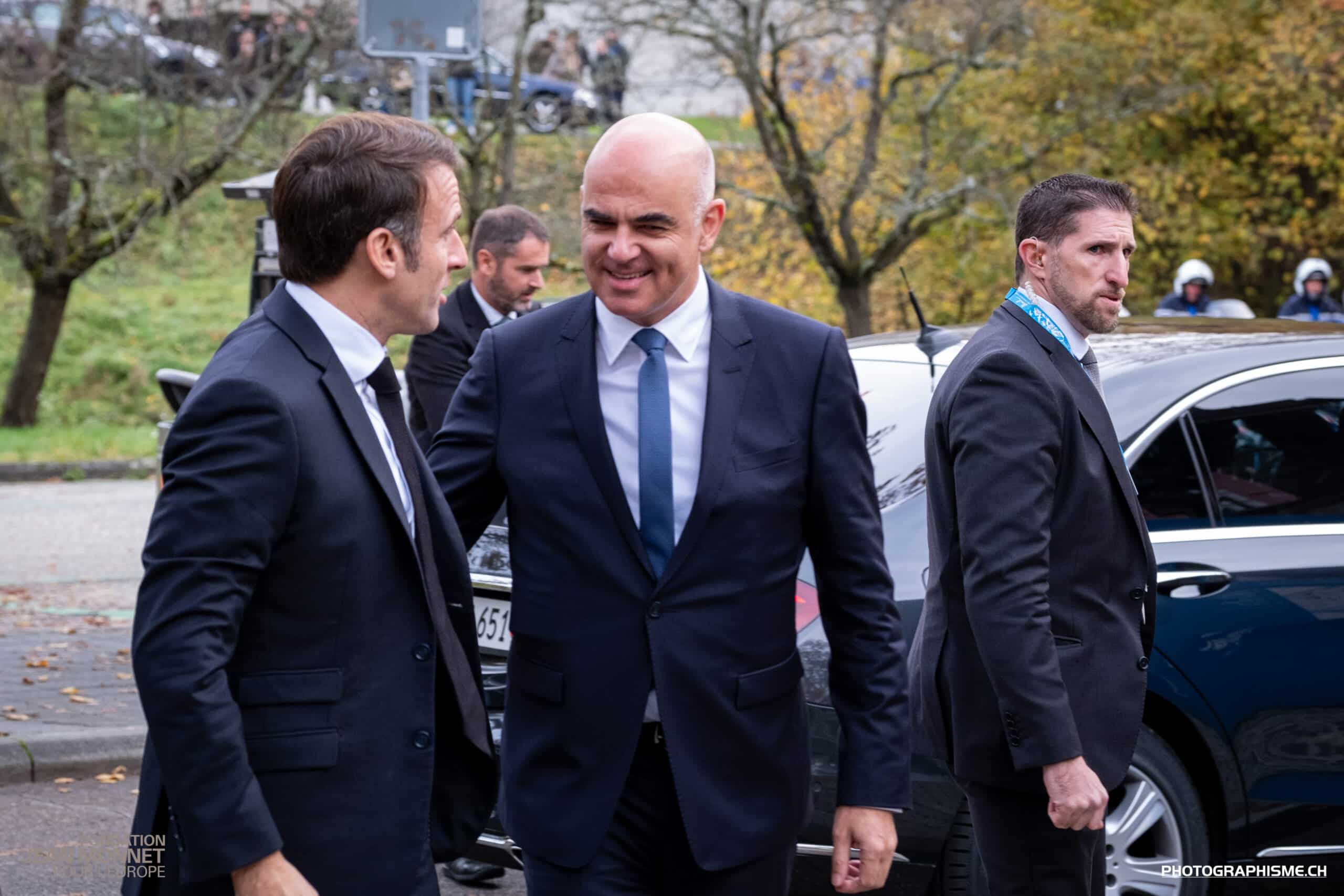 Visite des Présidents Macron et Berset à la Fondation Jean Monnet, 16.11.2023