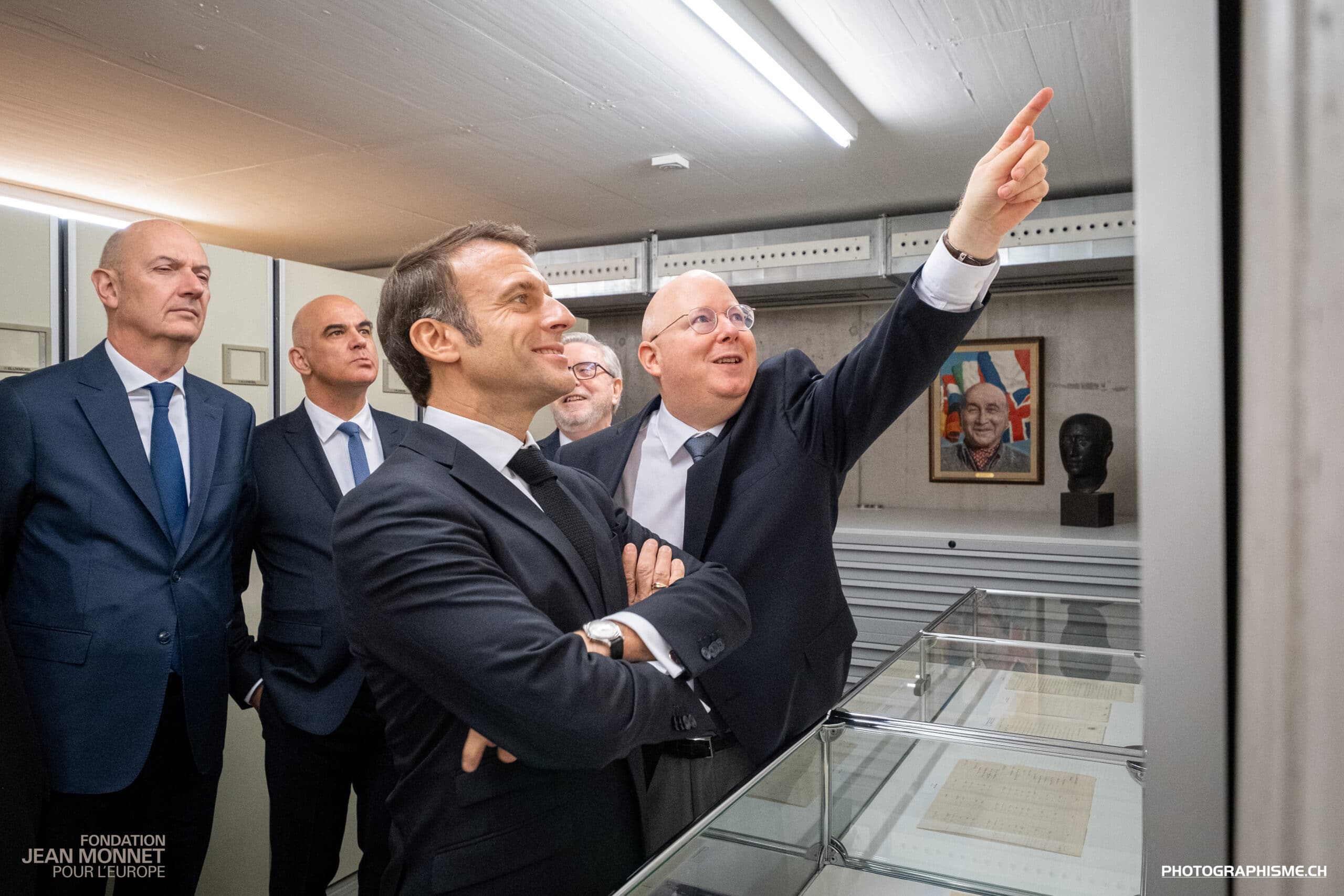 Visite des Présidents Macron et Berset à la Fondation Jean Monnet, 16.11.2023