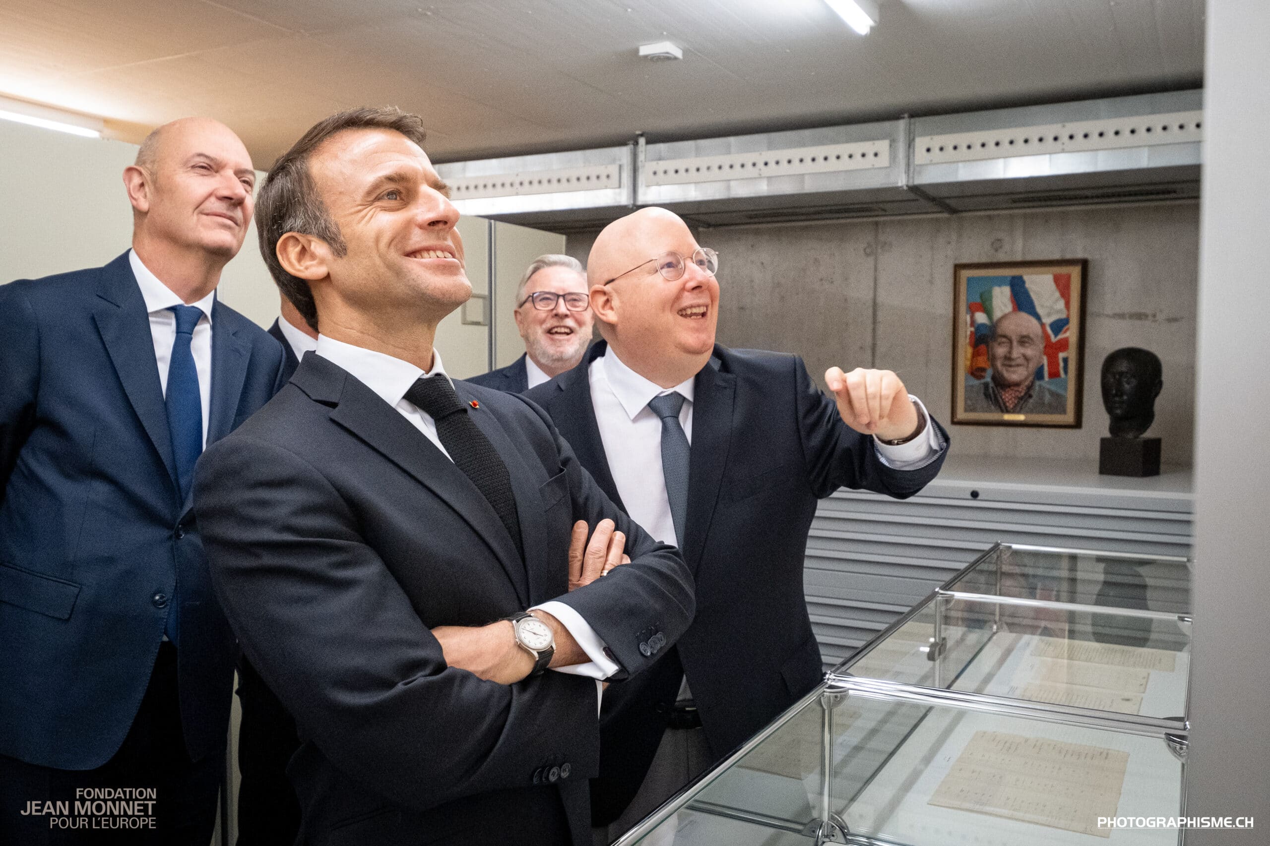Visite des Présidents Macron et Berset à la Fondation Jean Monnet, 16.11.2023