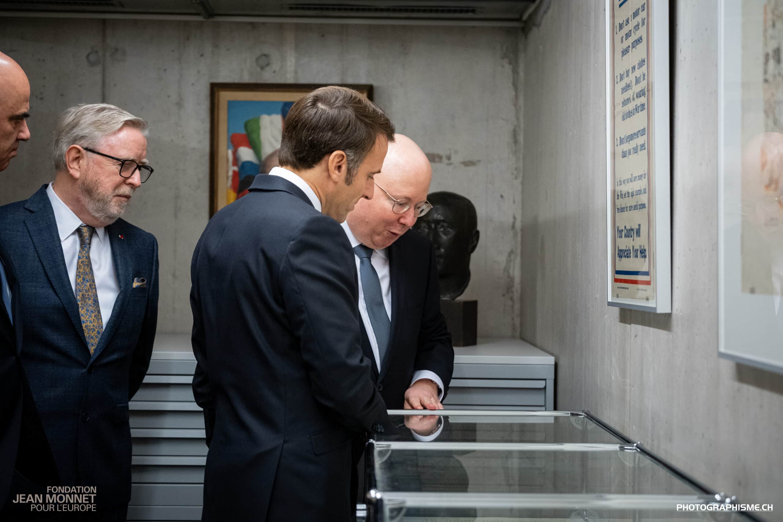 Visite des Présidents Macron et Berset à la Fondation Jean Monnet, 16.11.2023