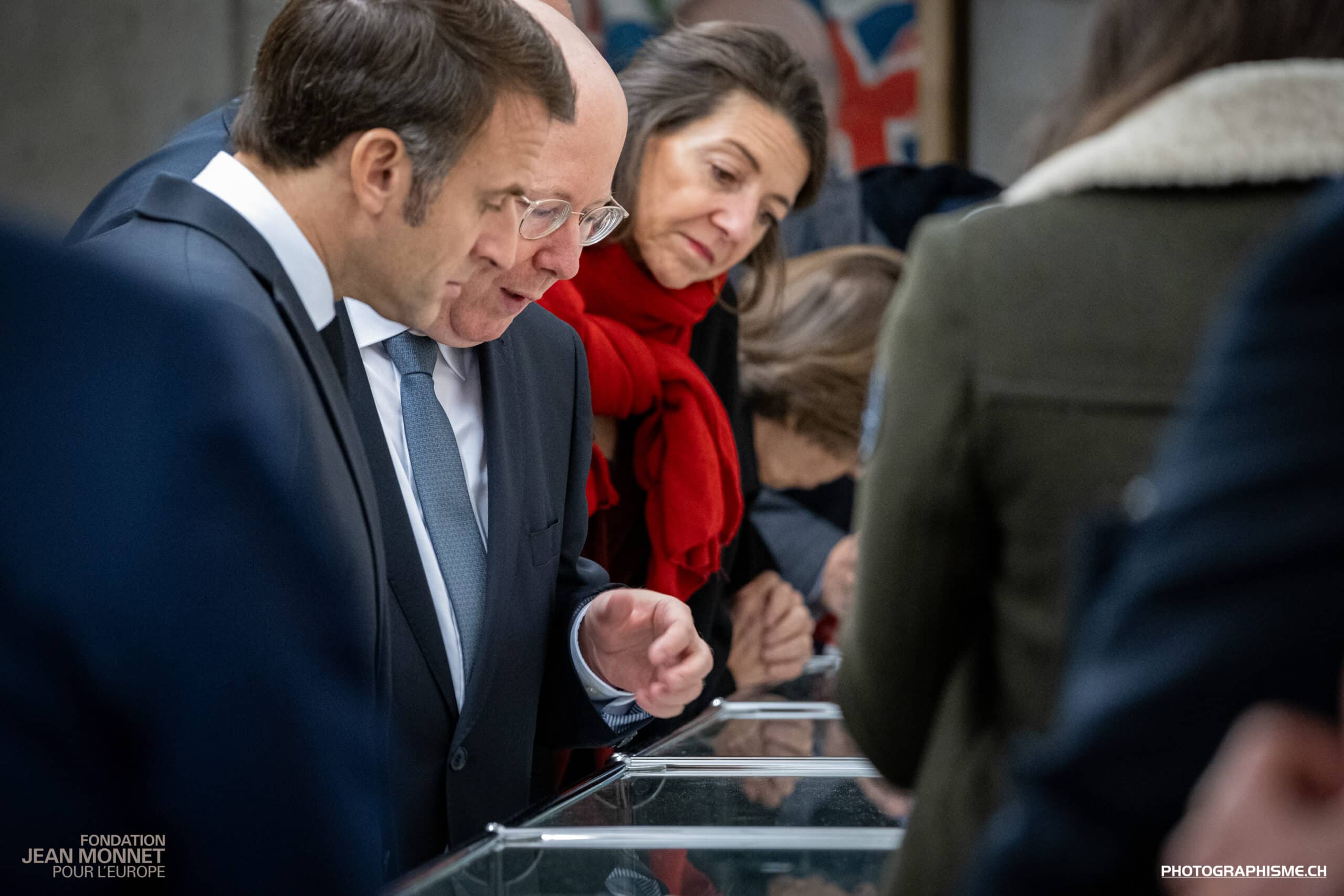 Visite des Présidents Macron et Berset à la Fondation Jean Monnet, 16.11.2023