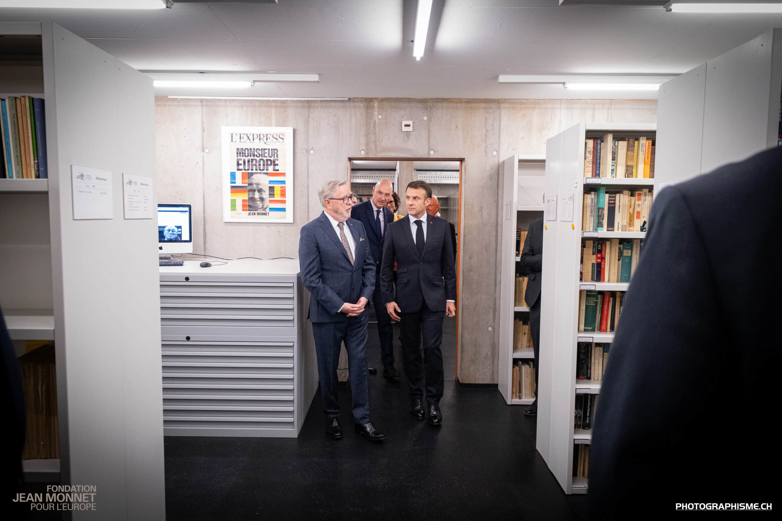 Visite des Présidents Macron et Berset à la Fondation Jean Monnet, 16.11.2023