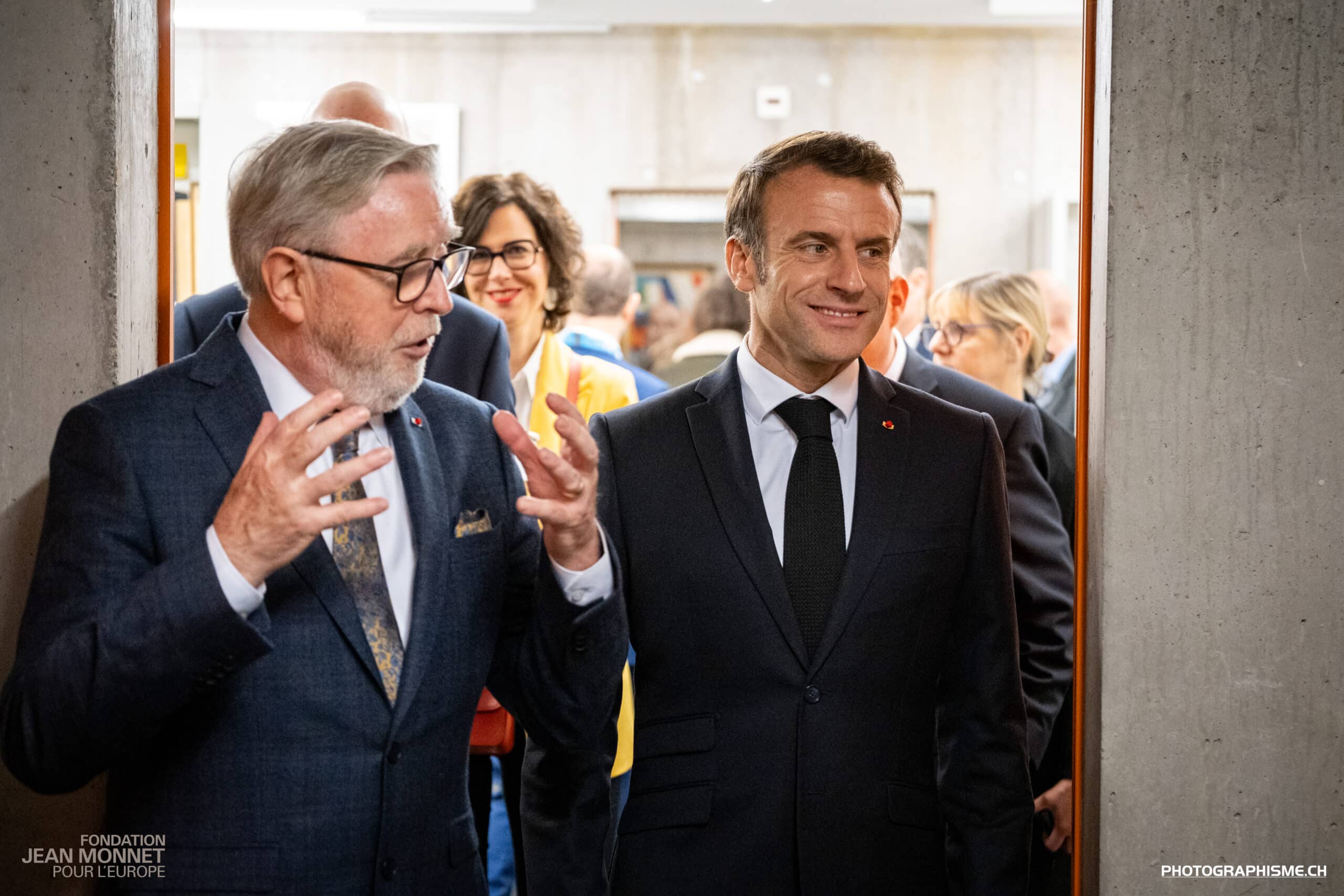 Visite des Présidents Macron et Berset à la Fondation Jean Monnet, 16.11.2023