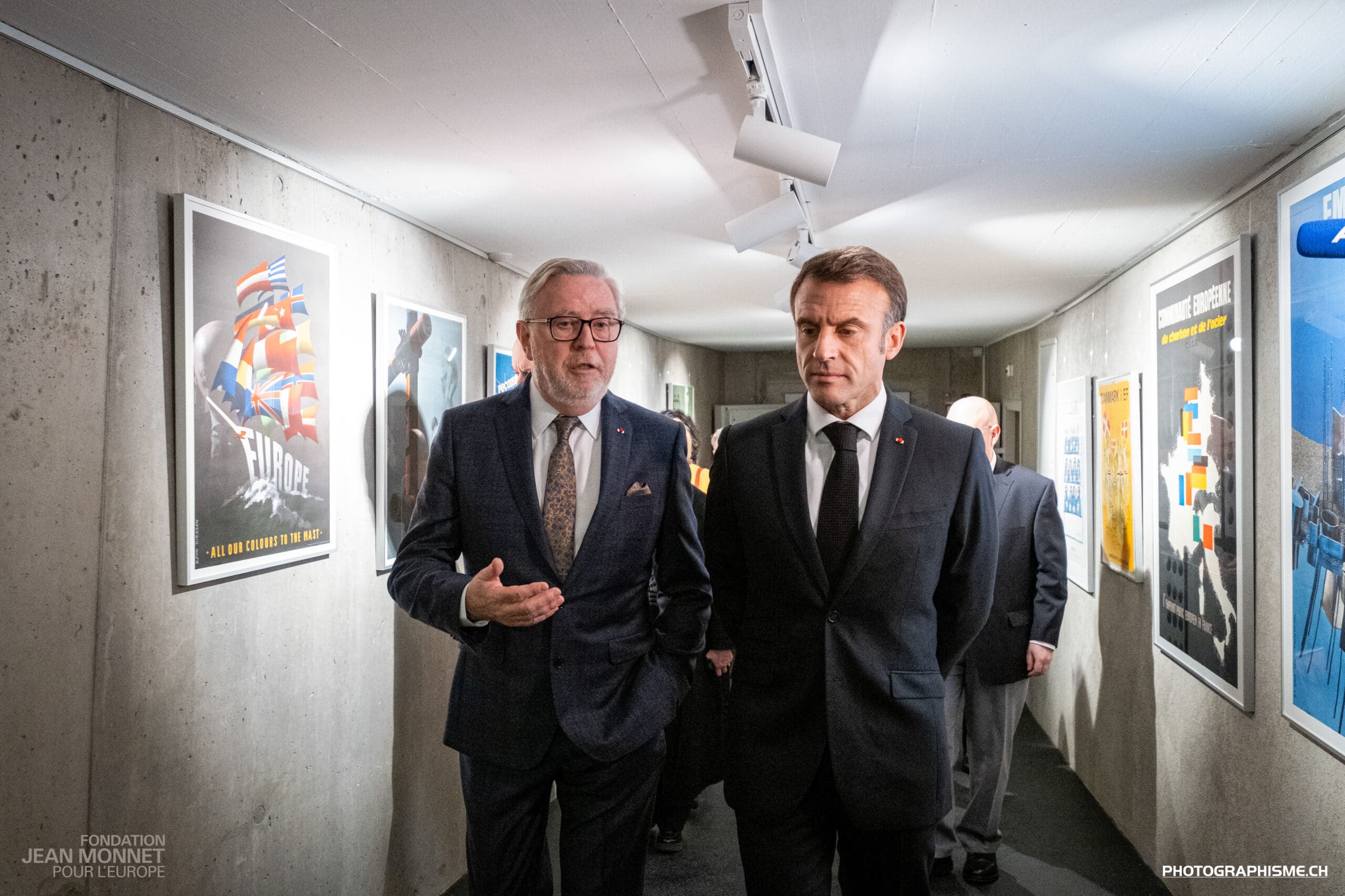 Visite des Présidents Macron et Berset à la Fondation Jean Monnet, 16.11.2023