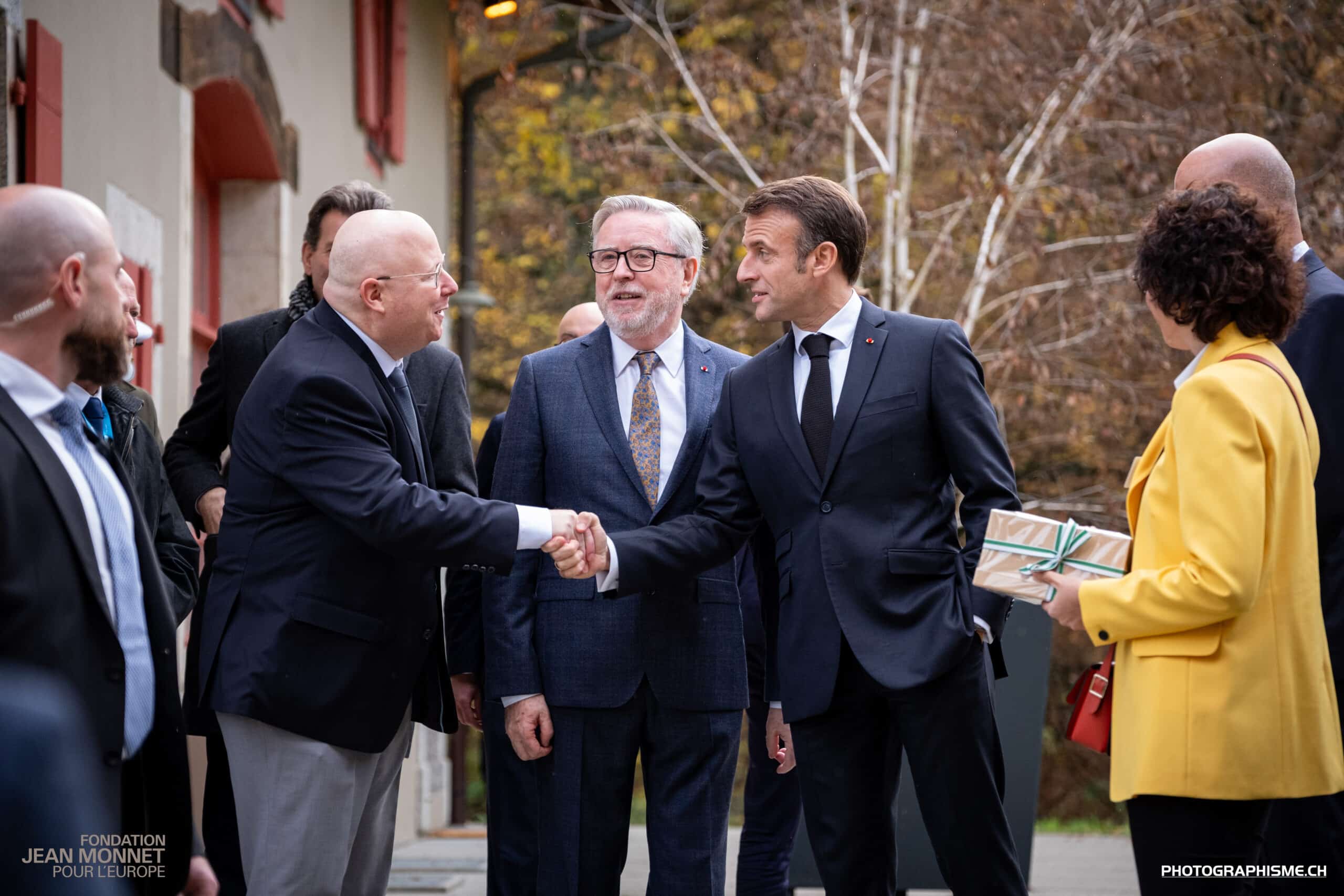 Visite des Présidents Macron et Berset à la Fondation Jean Monnet, 16.11.2023