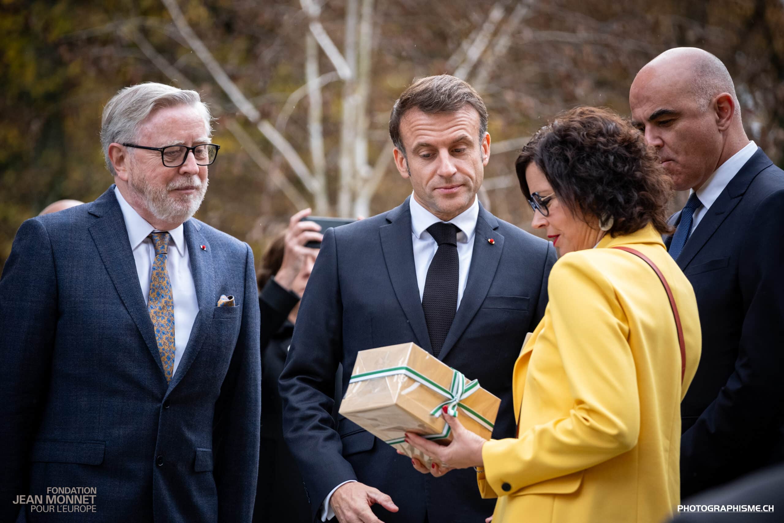 Visite des Présidents Macron et Berset à la Fondation Jean Monnet, 16.11.2023