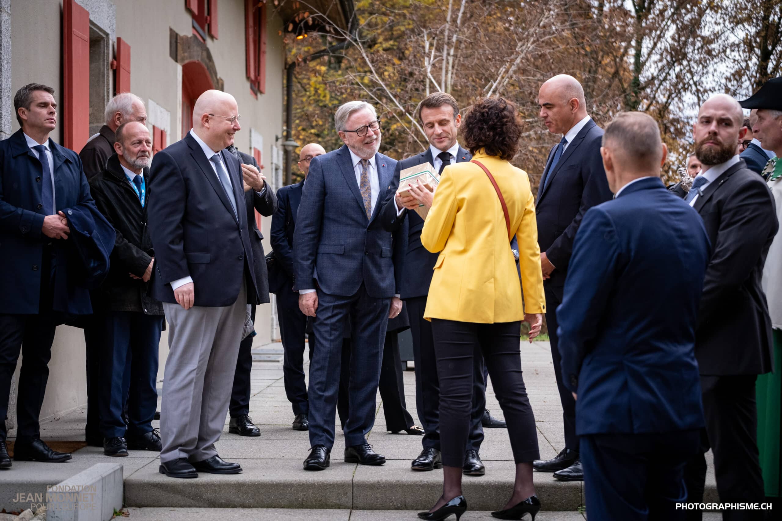 Visite des Présidents Macron et Berset à la Fondation Jean Monnet, 16.11.2023