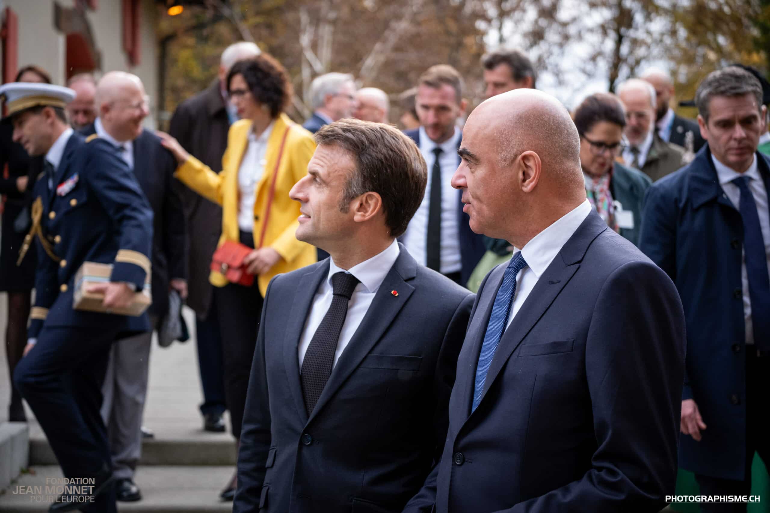 Visite des Présidents Macron et Berset à la Fondation Jean Monnet, 16.11.2023